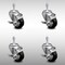 Service Caster 3 Inch SS Black Polyurethane Swivel 10mm Threaded Stem Caster Set Brake SCC SCC-SSTS20S314-PPUB-BLK-TLB-M1015-4 - alternate 1